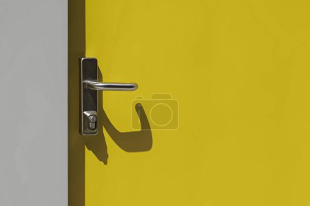 Bright yellow metal door