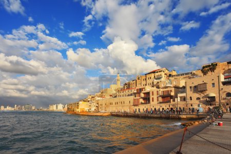 Old Jaffa seaport at sunset