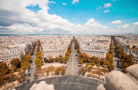 Paris. View of city streets at Etoile roundabout