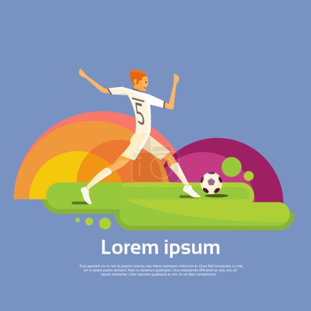 足球运动员运动员体育竞争彩色横幅