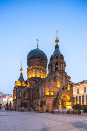 Sait Sophia cathedral at twilight