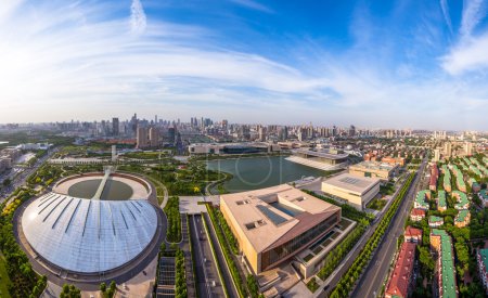 Panoramic skyline and modern buildings of Tianjin