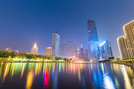 beautiful night view of tianjin