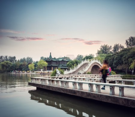 slender west lake scenery in sunset