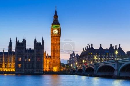 Big Ben and Westminster Bridge in London