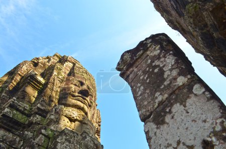 Khmer smile at Bayon Temple, Angkor, Cambodia