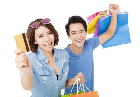 Happy young Couple with shopping bags
