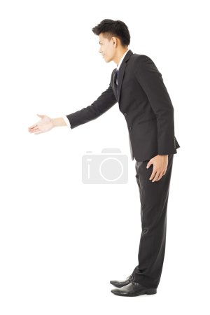 Side view of business man with handshaking