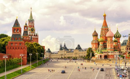 Kremlin and Cathedral of St. Basil at the Red Square in Moscow