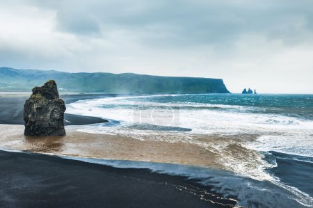 Beautiful view of the black Reynisfjara beach.