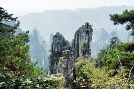 Fantastic view of quartz sandstone pillars (Avatar Mountains)