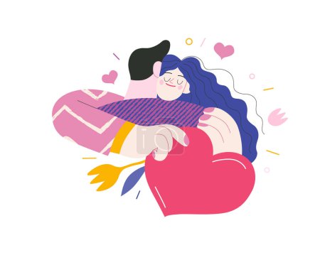 Embracing couple - Valentine graphics