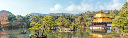 Panorama Kinkakuji Temple Kyoto