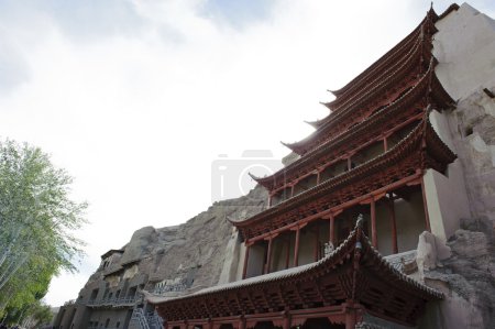 The architecture of Mogao Grottoes in Dunhuang,China