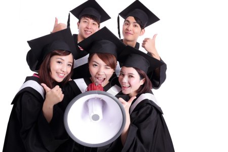 group of happy graduates student