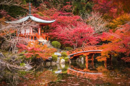 Daigoji temple in maple trees