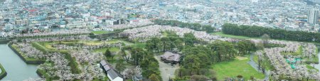 Goryokaku Park Top view where is star of building for protect city build in 1855 and use a lot of worker to build its in Hakodate ,Hokkaido ,Jap