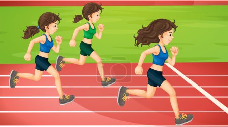 在轨道上运行的三个女人