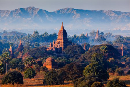 The Temples of Bagan at sunrise, Bagan, Myanmar 