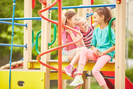 Three girls having fun together  