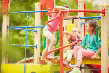 Little girls playing in the playground