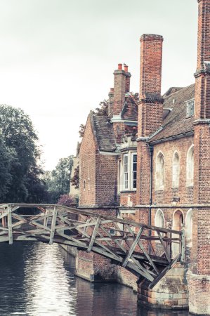 Mathematical bridge vertical view, Cambridge, UK