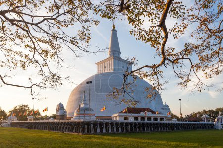 Mahatupa big Dagoba in Anuradhapura at sunset,