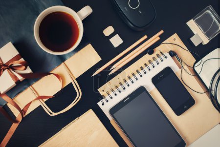 Set for Business Men with Black and Beige Accessories