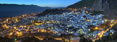 Evening panorama of Chefchaouen, Morocco