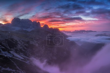 Beautiful sunrise on the Dolomites