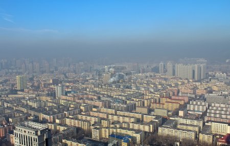  Harbin in smog, China