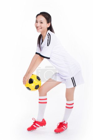 足球球的女人