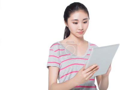 Chinese girl with tablet
