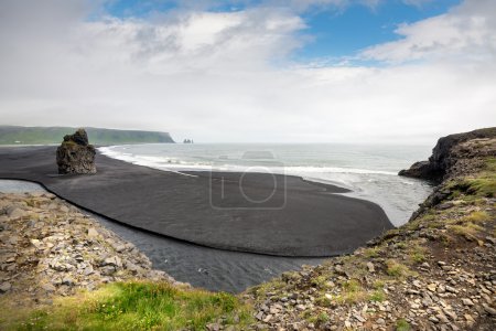 Beautiful sand beach in iceland