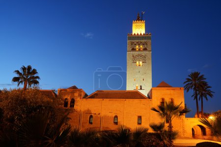 Morocco. Marrakesh. Koutoubia mosque at night