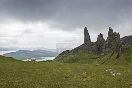 Old man of Storr and hebridean view