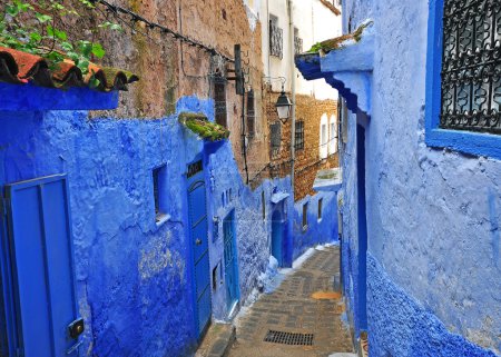 Blue street in Chefchaouen old town