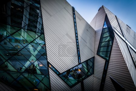 The modern exterior of the Royal Ontario Museum, in Toronto, Ont