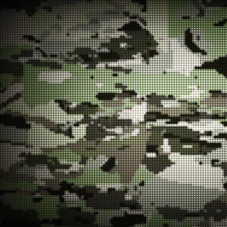 Camouflage military halftone pattern background. Vector illustration, EPS