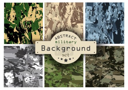 Camouflage military background set. Vector illustration,