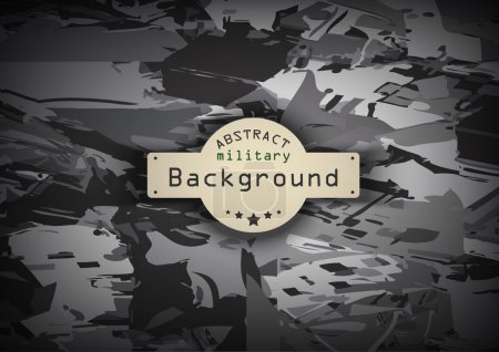 Camouflage military monochrome pattern  background. Vector illustration, EPS10