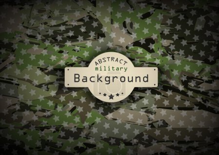 Camouflage military pattern with stars background. Vector illustration, EPS10