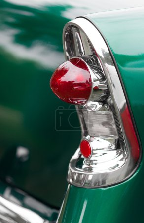 Cone shaped tail lights of car