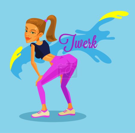 Twerk 舞蹈。矢量平面插画