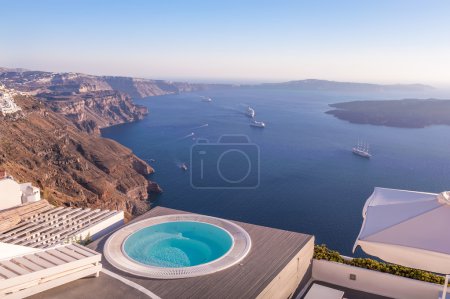 Pool with a view on Santorini, Greece