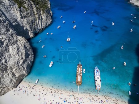 Aerial view of Navagio (Shipwreck) Beach in Zakynthos, Navagio B