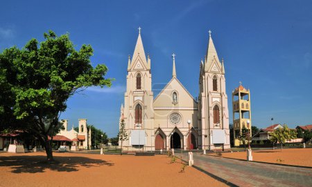 Catholic church with towers in Negombo, Sri Lanka