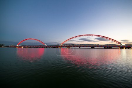 Sky and bridge Zhangjiakou Hebei China at night