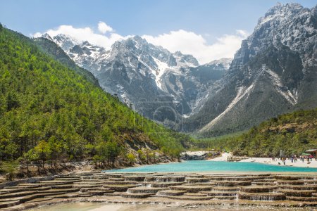 White Water River waterfall and Jade Dragon Snow Mountain, Lijia