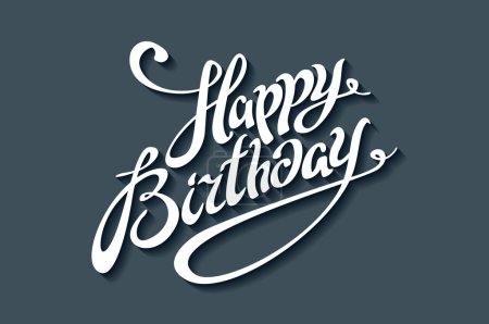生日快乐刷手刻字排版书法短语